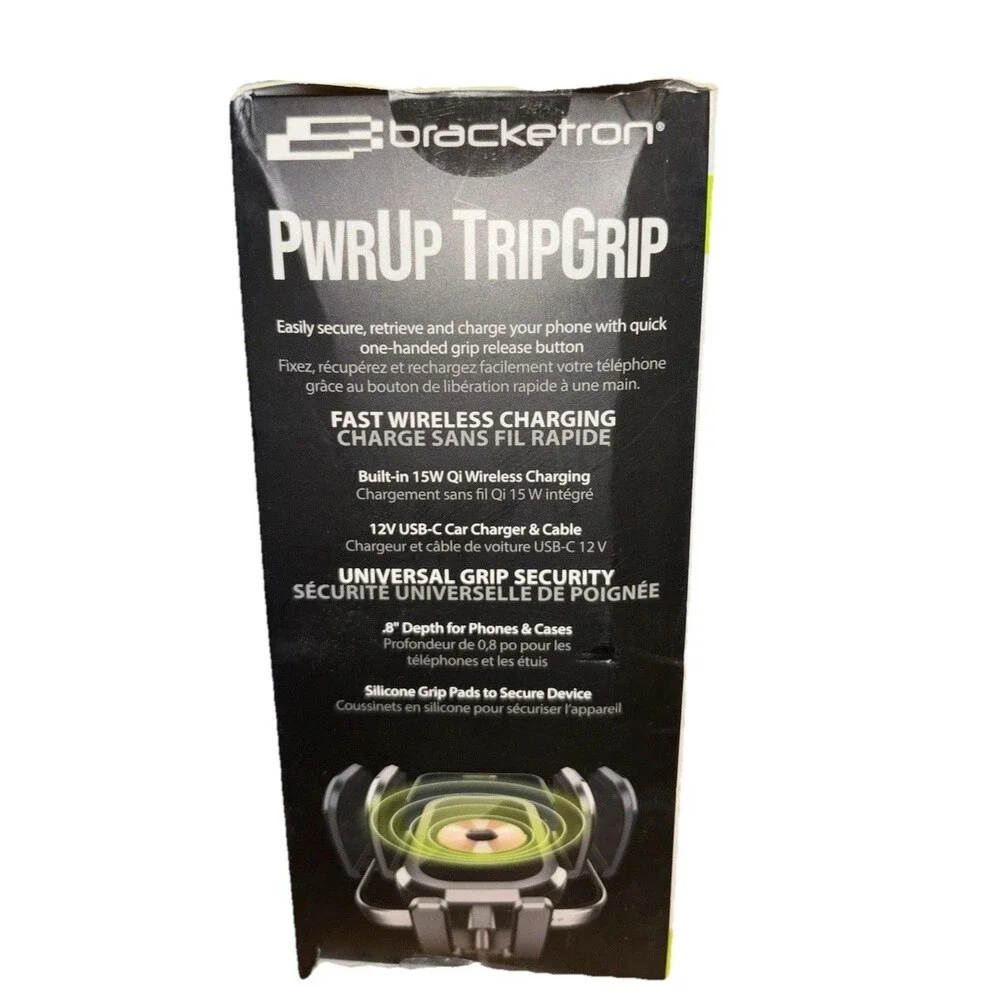 Bracketron PwrUp TripGrip Qi Wireless Charging Mount Dash Windshield Vent